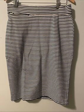NWT Toad&Co black/white striped skirt with zipper front pocket. size: medium
